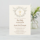 Invitation 016 Marigold Dove & Chalice Gingham 1ère Communion (Debout devant)