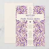 Invitation 016 Marigold Vitrail Jardin Gingham Baptême (Devant / Derrière)