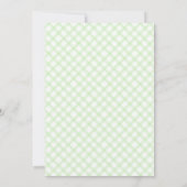 Invitation 017 Moss Green Floral Daisy Plaid Baby Shower (Dos)