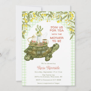 Invitation 017 Moss Green Garden Tea Turtle Baby Shower
