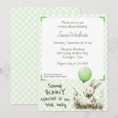 Invitation 017 Vert de mousse • Baby Shower spécial pour un(e (Devant / Derrière)