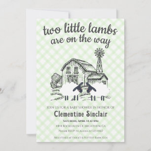 Invitation 017 Vert de mousse Ferme des petits agneaux Plaid 