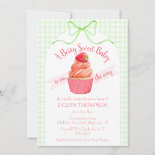 Invitation 017 Vert Mousseux Baie Fraise Douce Fête de Naissa
