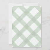 Invitation 019 Forest Green Teddy Bear Gingham Baby Shower (Dos)