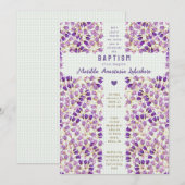 Invitation 019 Forest Vitrail Gingham Baptême (Devant / Derrière)