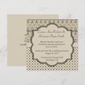Invitation 01 Brun Tan Crème Damassé Points Après Mariage (Devant / Derrière)