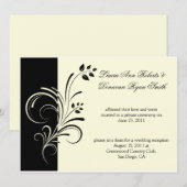 Invitation 01 Crème d'Ivoire Floral Tourbillons Post Mariage (Devant / Derrière)