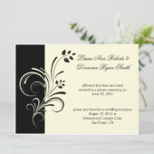 Invitation 01 Crème d'Ivoire Floral Tourbillons Post Mariage (Debout devant)