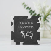 Invitation 01 de 12Vache Monogramme noir et blanc (Debout devant)