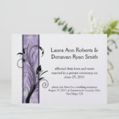 Invitation 01 Florales Tourbillons Violets Rayure Mariage Apr (Debout devant)