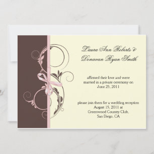 Invitation 01 Rose Marron Crème Floral Tourbillons Post Maria