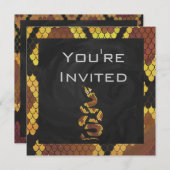 Invitation 01of12 Monogramme Brown et doré de serpent (Devant / Derrière)