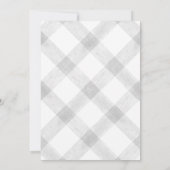 Invitation 020 Brouillard Gris Fleurs Mignon Oiseau Gingham B (Dos)