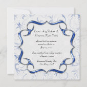 Invitation 02 Mariage Bleu Bleu Royal brillant (Devant)