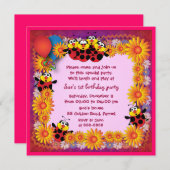 Invitation 039B d'anniversaire de enfant : 7 (Devant / Derrière)