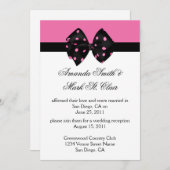 Invitation 03 Rose Noir Points Post-Réception de Mariage Dans (Devant / Derrière)