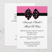 Invitation 03 Rose Noir Points Post Réception de Mariage En (Devant / Derrière)