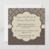 Invitation 03 Tan Damask Brown et Mariage postal (Devant)