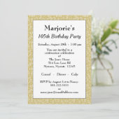 Invitation 05e anniversaire de la fête Gold/Motif de numéro b (Debout devant)