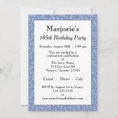 Invitation 05e anniversaire Motif de réception bleu/blanc (Devant)