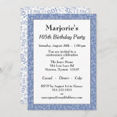 Invitation 05e anniversaire Motif de réception bleu/blanc (Devant / Derrière)