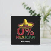 Invitation 0% Mexicain Funny Cinco De Mayo Hilarious (Debout devant)