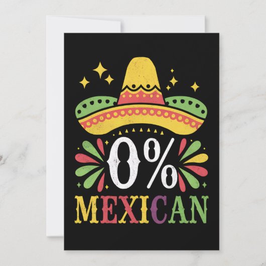 Invitation 0% Mexicain Zéro% Drôle Cinco De Mayo (Devant)