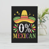 Invitation 0% Mexicain Zéro Pour Cent Drôle Cinco De Mayo (Debout devant)