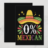 Invitation 0% Mexicain Zéro Pour Cent Drôle Cinco De Mayo (Devant / Derrière)