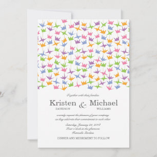 Invitation 1000 Hanging Origami Mariage de grues en papier