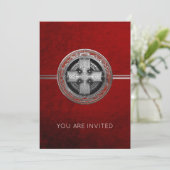 Invitation [100] Ancienne Croix de noeud d'argent sacré celti (Debout devant)