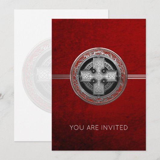 Invitation [100] Ancienne Croix de noeud d'argent sacré celti (Devant / Derrière)