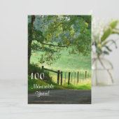 Invitation 100 années mémorables/Fête d'anniversaire-Paysage (Debout devant)