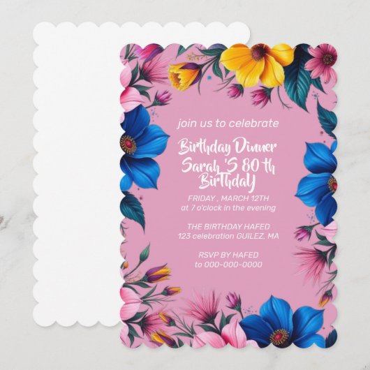 Invitation 100 Ans Aimée Invitation 100e Anniversa (Devant / Derrière)