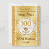 Invitation 100 ans Anniversaire Invitations, Lovely Personnal (Devant)