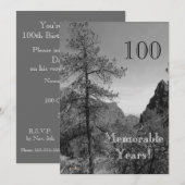 Invitation 100 ans mémorables / Anniversaire Célébration-Natu (Devant / Derrière)
