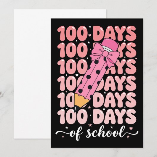 Invitation 100 days of school celebration (Devant / Derrière)