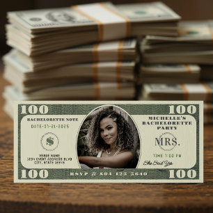 Invitation 100 dollars Bill Bachelorette Party