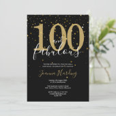 Invitation 100 et fabuleux Elegant Gold et Black Anniversaire (Debout devant)