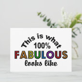 Invitation 100% FABULEUSE invitation, personnaliser (Debout devant)
