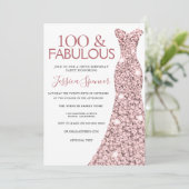 Invitation 100 Fabuleuse robe Rose d'or 100e fête d'anniversa (Debout devant)