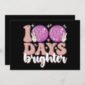 Invitation 100 Jours Brighter Disco Ball 100e Jour De L'École (Devant / Derrière)