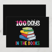 Invitation 100 Jours Dans L'École De Livres Lecture Bibliothé (Devant / Derrière)