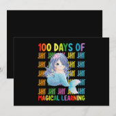 Invitation 100 Jours D'Apprentissage Magique École De Sirène (Devant / Derrière)