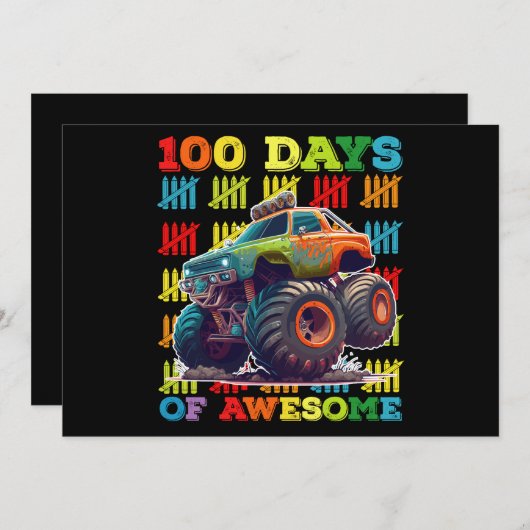 Invitation 100 Jours De Camion Monster Magnifique 100e Jour É (Devant / Derrière)