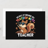 Invitation 100 Jours De Conduite Mon Enseignant Nuts Écureuil (Devant / Derrière)