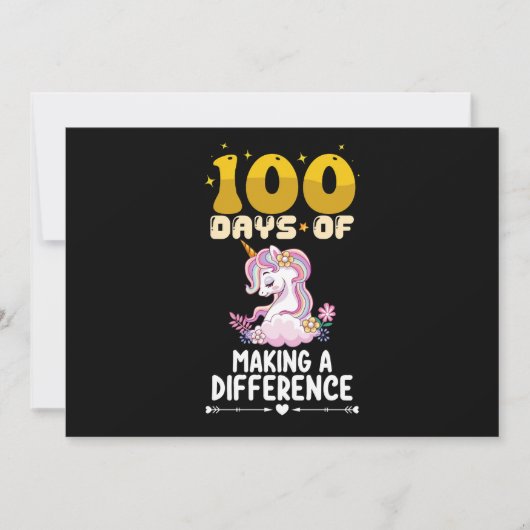 Invitation 100 Jours De Faire Une Différence École Unicorn (Devant)