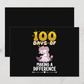 Invitation 100 Jours De Faire Une Différence École Unicorn (Devant / Derrière)