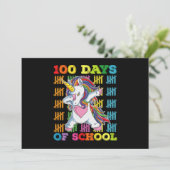Invitation 100 Jours De L'École Unicorn Enseignant (Debout devant)