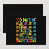 Invitation 100 Jours De Magical Learning Excavator School (Devant / Derrière)